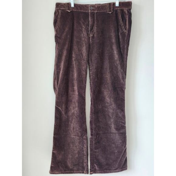 Gap Vintage Velour Women's Brown Boot Cut Pants Y2K Boho Western Size 12 A0076 - Picture 1 of 5